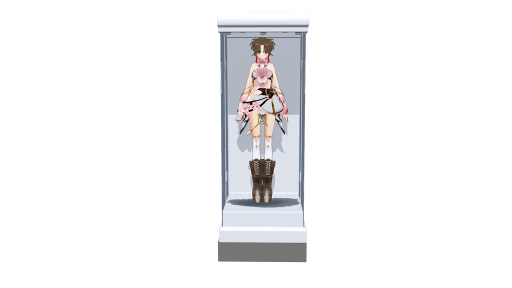 フィギュアケース　ホワイト　シングル　GLBファイル VRM Posing Desktop　読み込み可能
