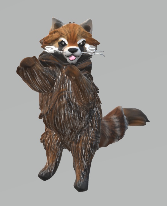 あなたといっしょレッサーパンダ　３D塗り絵　GLBファイル VRM Posing Desktop　読み込み可能