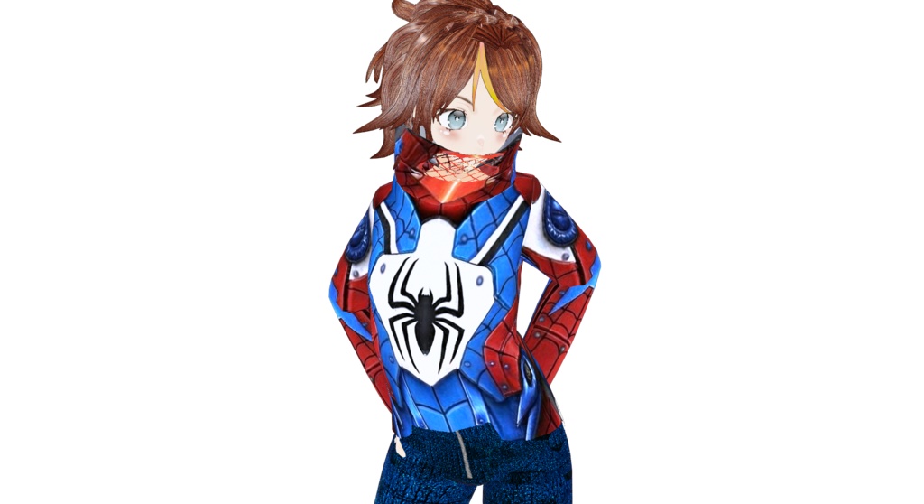 スパイダー　ジャケット　首飾り仕様vroidcustomitem