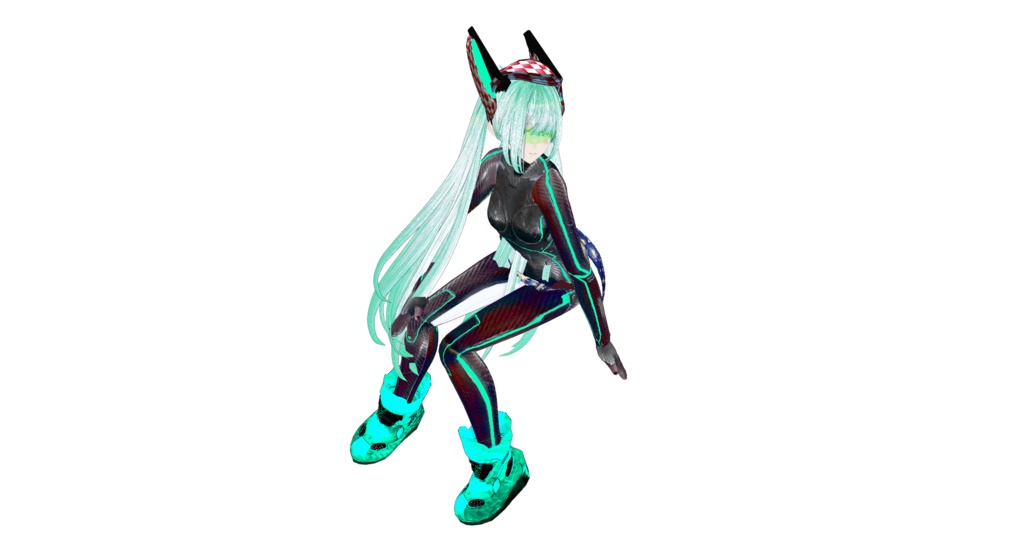 パワードスーツブルーグリーンカーボンvroidcustomitem