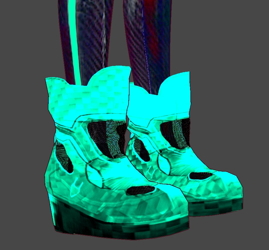 カーボンブルーグリーンシューズvroidcustomitem