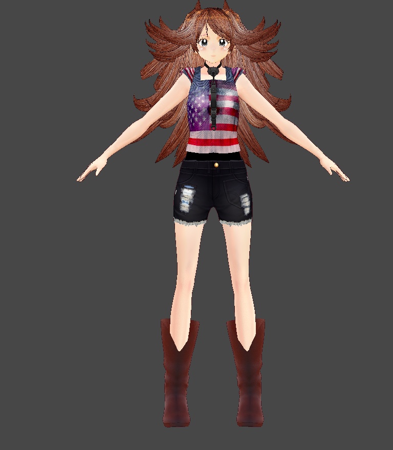 レザーブーツ　ブラウンvroidcustomitem