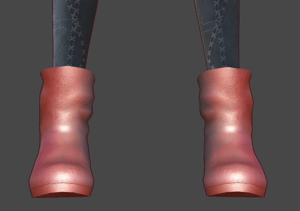 レザーブーツブラウンショートvroidcustomitem