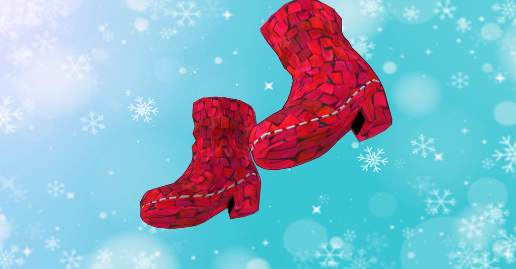 ストーンレッドショートブーツvroidcustomitem