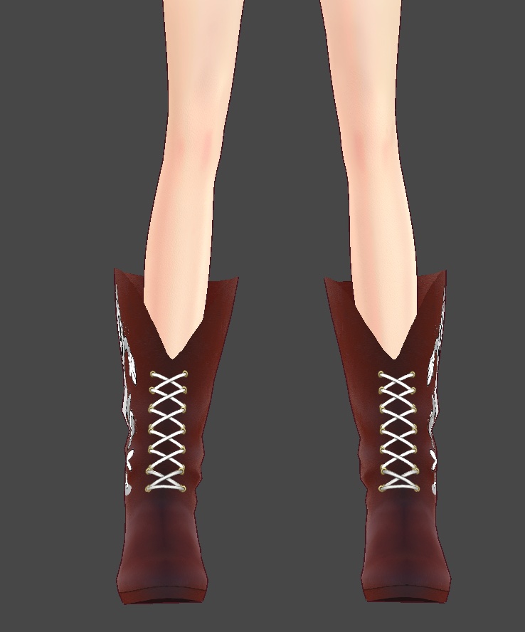 レザーブーツ　ブラウン2　キャットvroidcustomitem