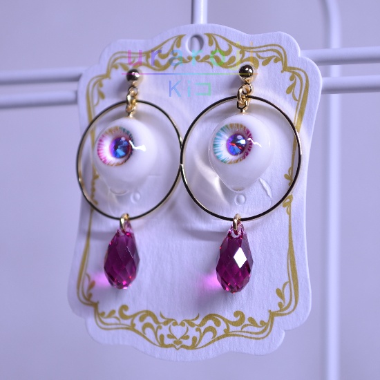 目玉(混色)フープピアス・ゴールド