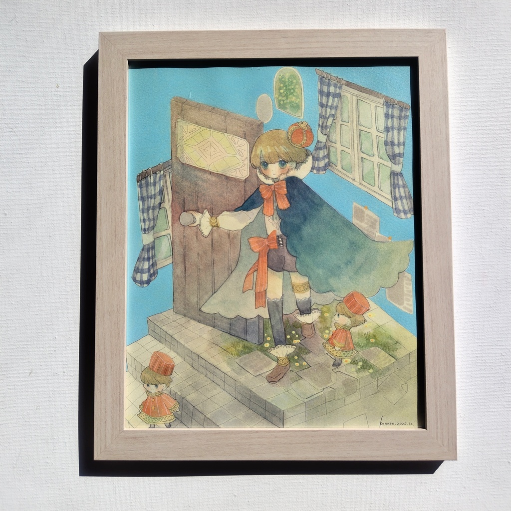 【額装原画】青の箱庭