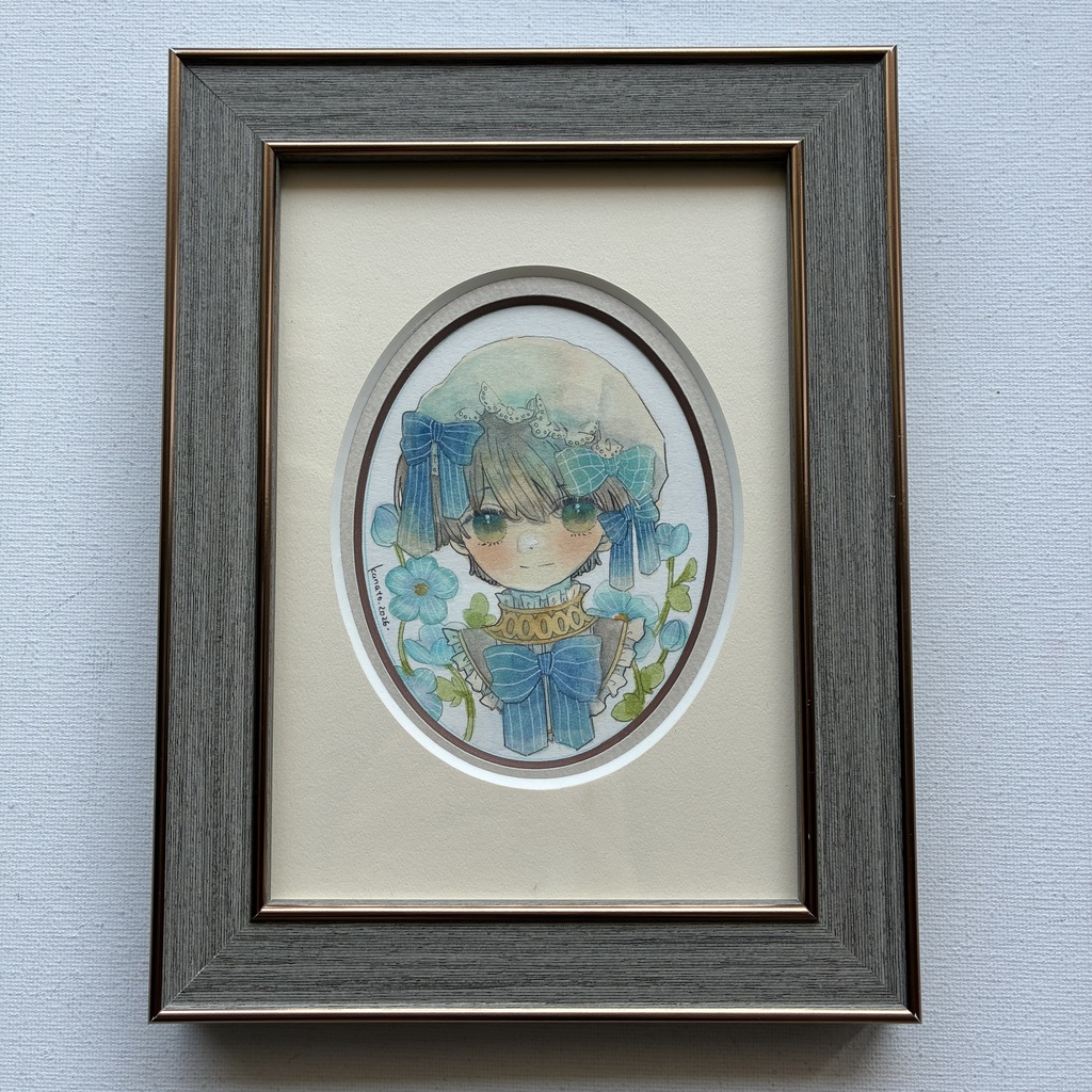 【額装原画】たおやかなあお