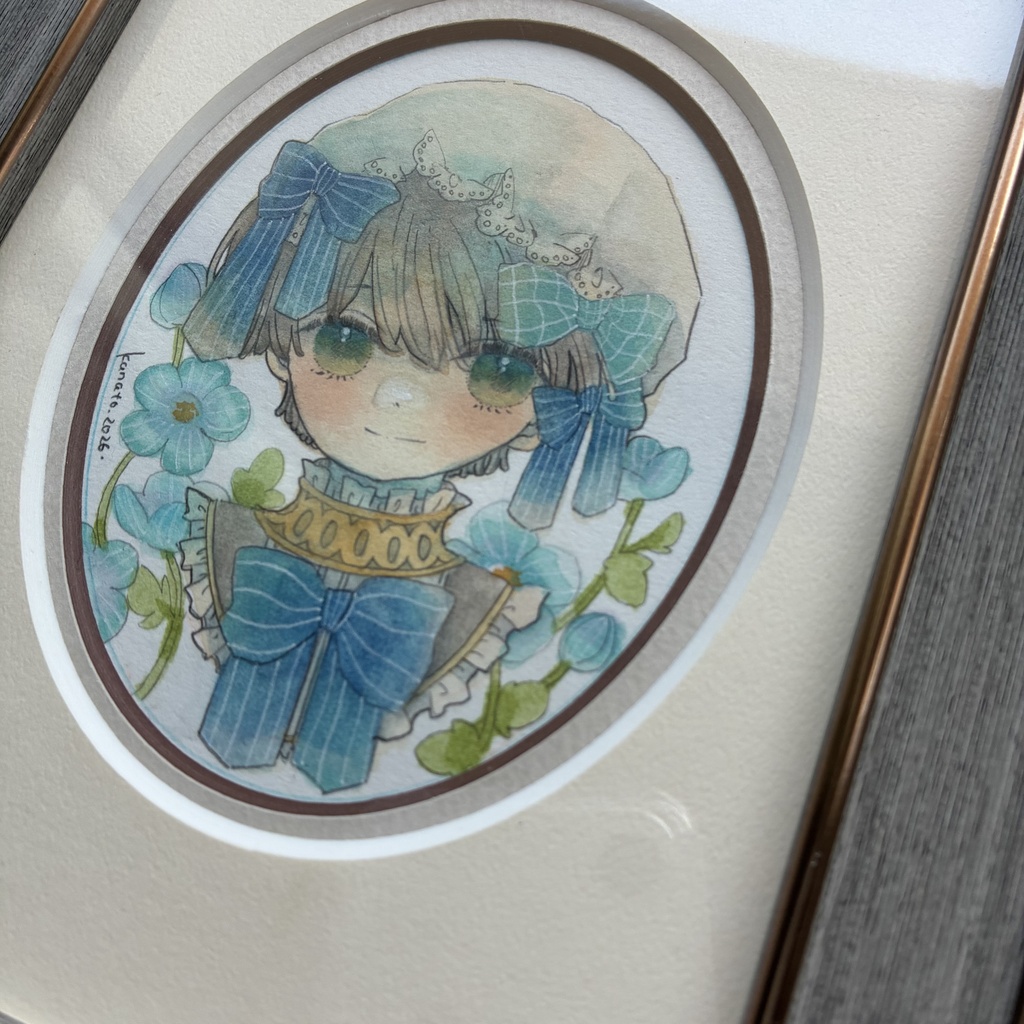 【額装原画】たおやかなあお