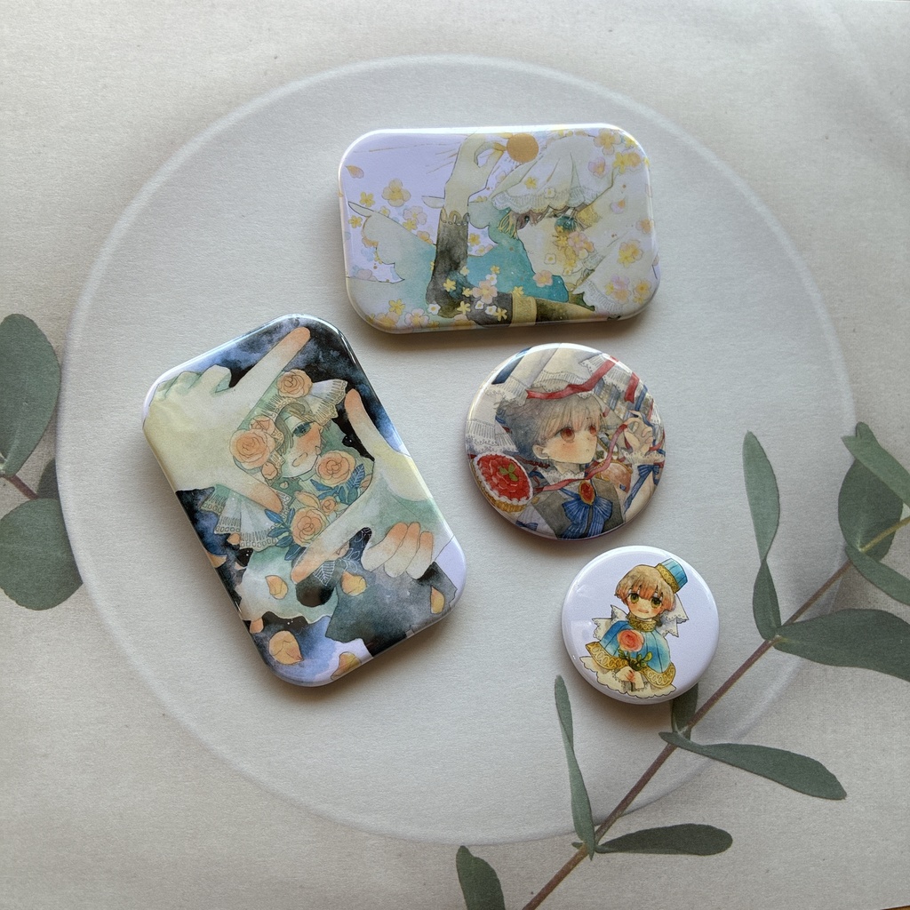 缶バッジ4個セット【花】