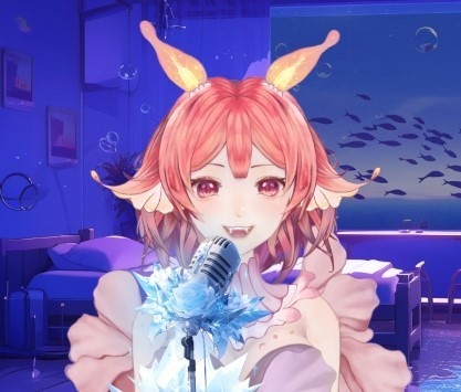 【Live2D Mic】音量に応じて光るマイク - 氷のバラ"