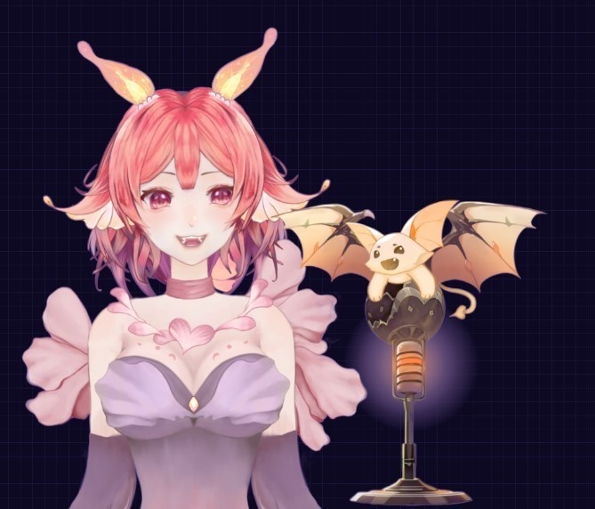 【Live 2D】音量に応じて光るマイク - かわいいコウモリ