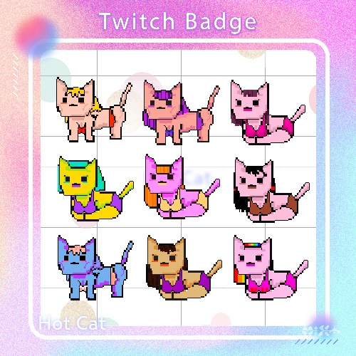 【Twitch Badges】 Cat universe Pixel art