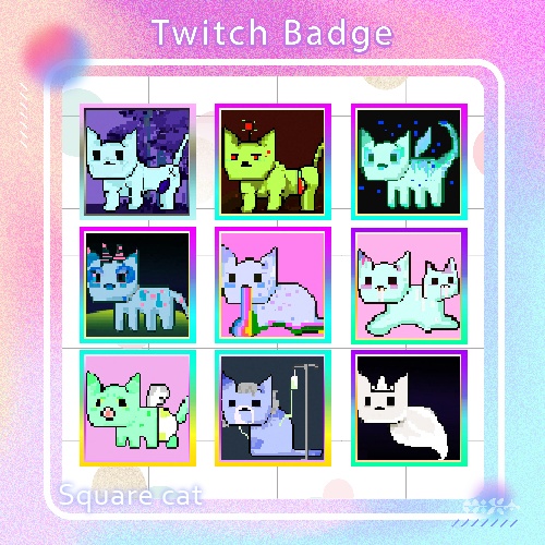 【Twitch Badges】 Cat universe Pixel art