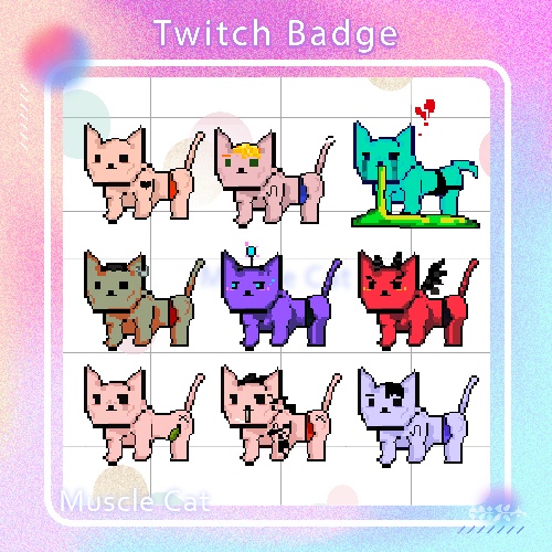 【Twitch Badges】 Cat universe Pixel art
