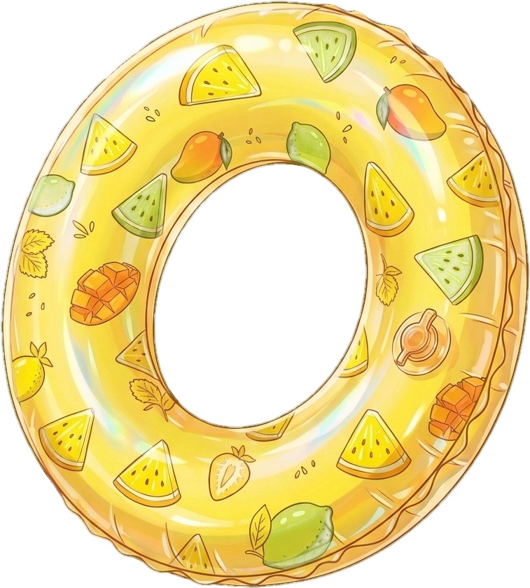 フルーツたっぷり!クリア浮き輪素材 3色セット【VTuber/イラスト/サムネ用】
