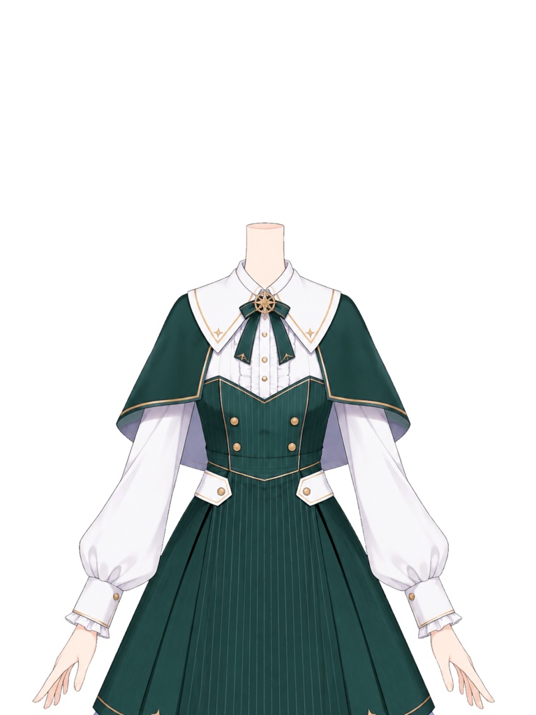 【フリー素材】星降る魔法学校のケープワンピ 4色セット / 着せ替え衣装【VTuber/IRIAM/サムネ用】