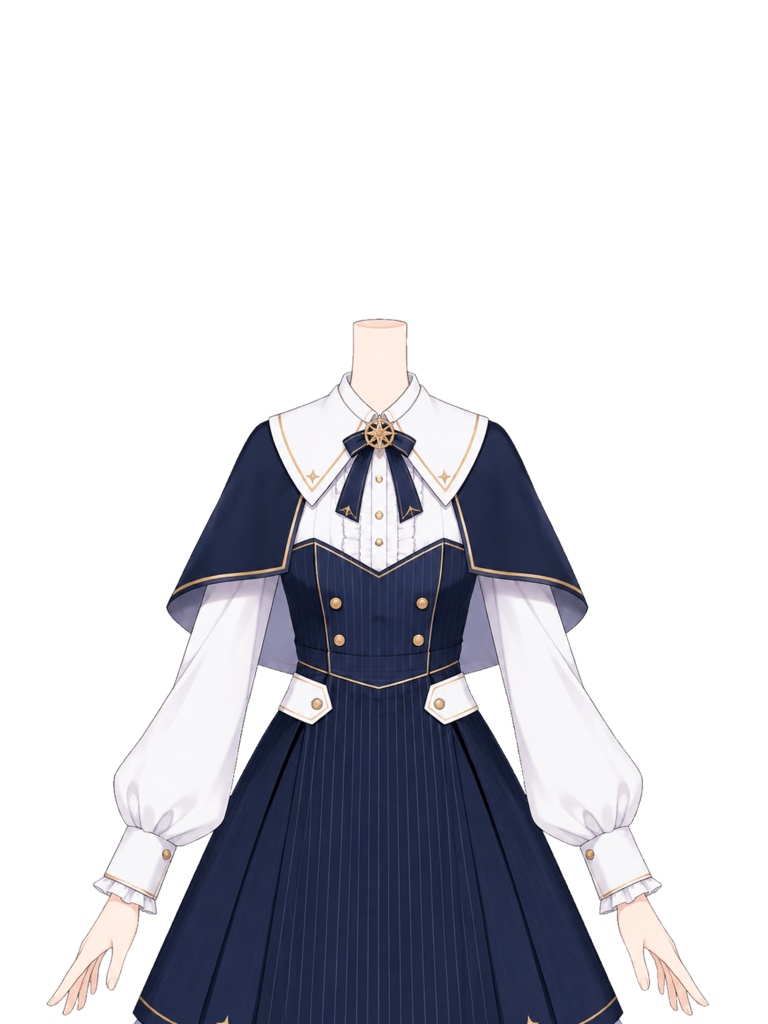 【フリー素材】星降る魔法学校のケープワンピ 4色セット / 着せ替え衣装【VTuber/IRIAM/サムネ用】