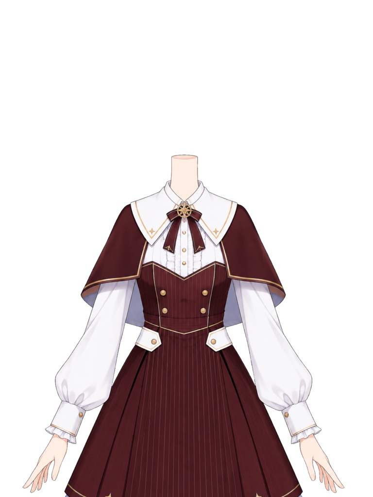 【フリー素材】星降る魔法学校のケープワンピ 4色セット / 着せ替え衣装【VTuber/IRIAM/サムネ用】