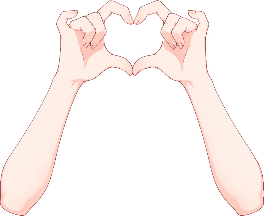 【無料・フリー素材】指ハート&手ハートポーズ9種|ハートの日・VTuber/配信用