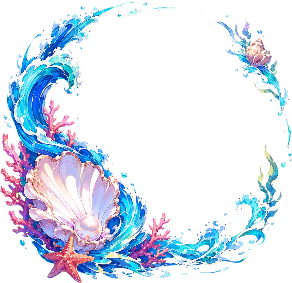 【VTuber素材】幻想アイコンリング5種セット|天界・魔界・和風・宇宙・海・透過PNG