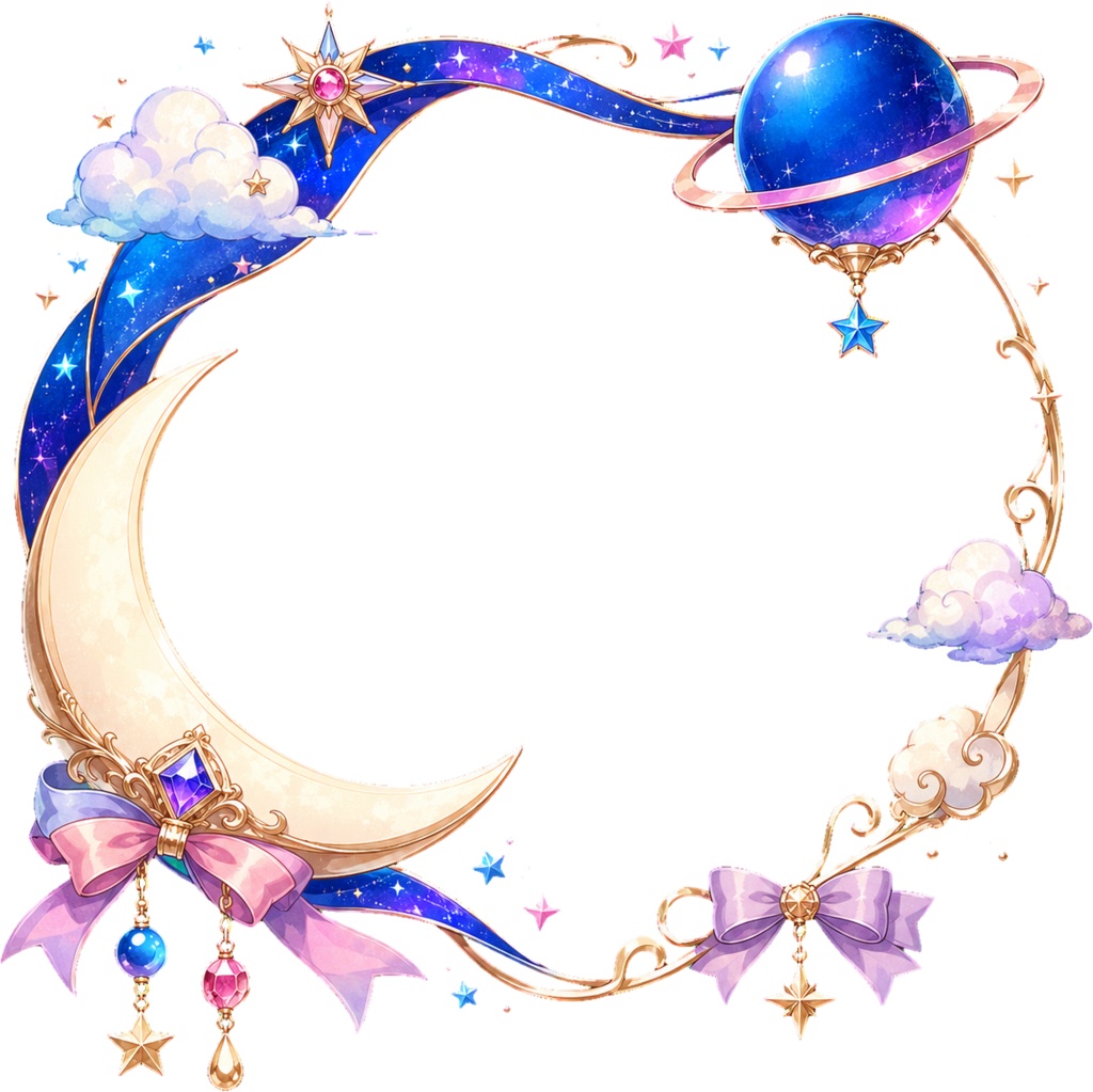 【VTuber素材】幻想アイコンリング5種セット|天界・魔界・和風・宇宙・海・透過PNG