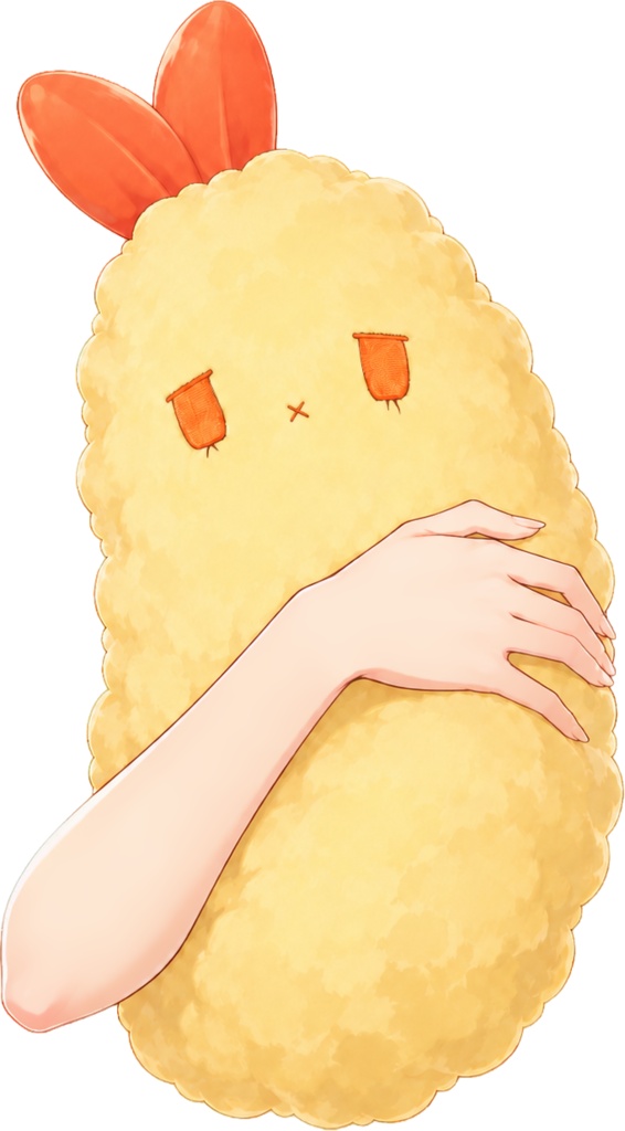 天ぷら盛り合わせを差し出す手&天ぷらぬい素材セット【VTuber・配信素材/透過PNG】