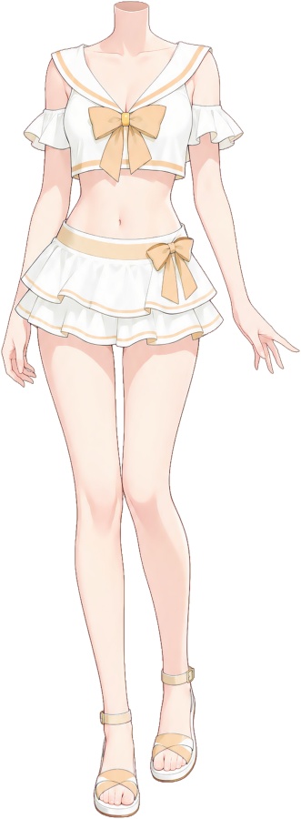 【フリー素材/高解像度版あり】セーラー水着ボディ8色セット|VTuber・Vライバー向け透過PNG
