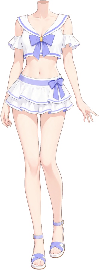 【フリー素材/高解像度版あり】セーラー水着ボディ8色セット|VTuber・Vライバー向け透過PNG