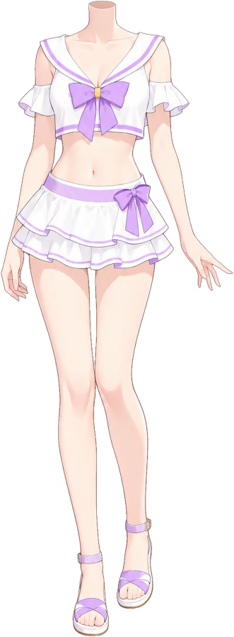 【フリー素材/高解像度版あり】セーラー水着ボディ8色セット|VTuber・Vライバー向け透過PNG