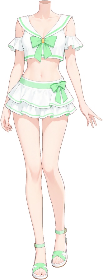【フリー素材/高解像度版あり】セーラー水着ボディ8色セット|VTuber・Vライバー向け透過PNG