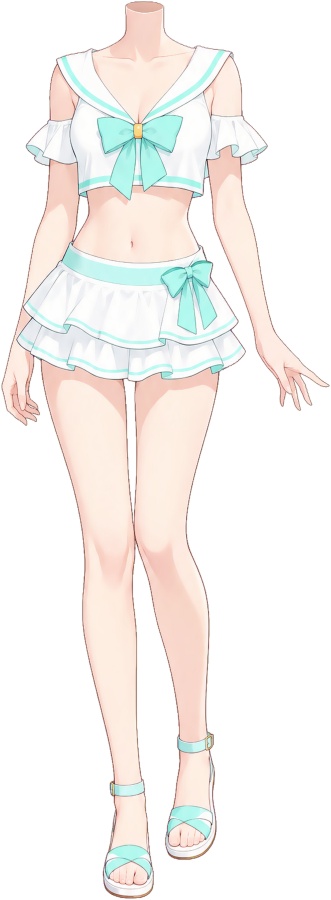 【フリー素材/高解像度版あり】セーラー水着ボディ8色セット|VTuber・Vライバー向け透過PNG
