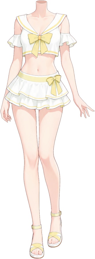 【フリー素材/高解像度版あり】セーラー水着ボディ8色セット|VTuber・Vライバー向け透過PNG