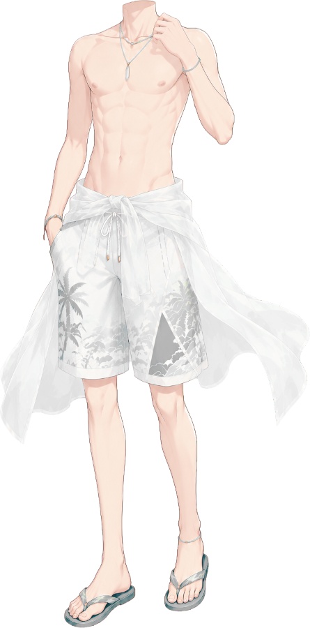 【有料・300円】メンズ水着コーデ 全13色|上着付きヘッドレス立ち絵・オリジナルサイズ【VTuber素材/透過PNG】
