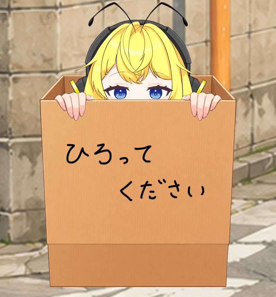 【フリー素材】ハコの日!段ボール箱シチュエーション素材5点セット/かぶる・入る・箱の中視点【VTuber/配信用】
