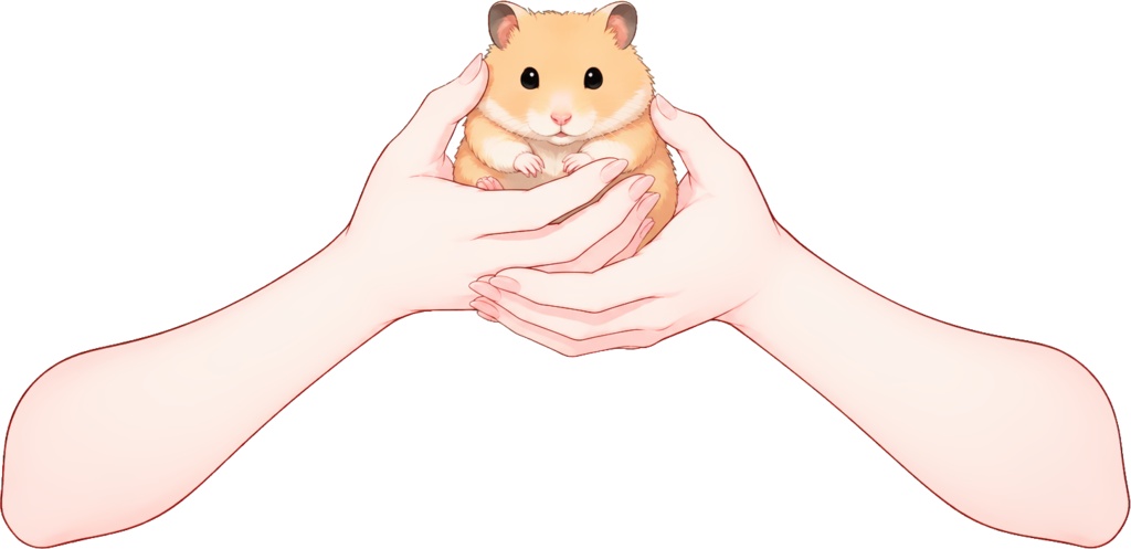 ぎゅっとハムスター素材セット / 8月6日はハムの日！抱っこ・手のひらポーズ【VTuber/配信用】