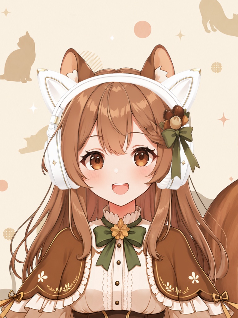 【無料・フリー素材】猫耳ヘッドホン 2色セット|白×ゴールド・黒 / VTuber・Vライバー向け透過PNG