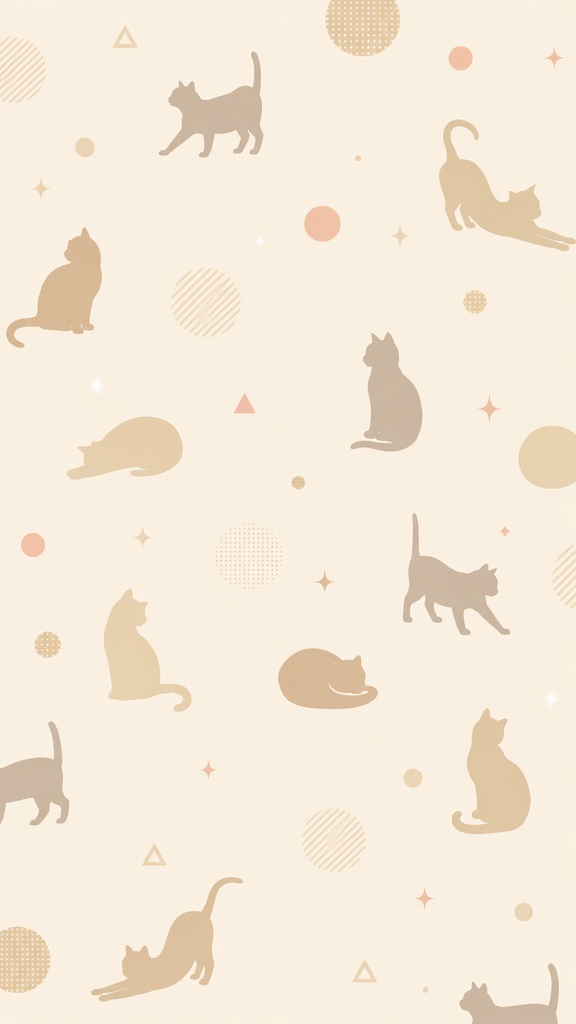 【背景素材】猫モチーフ縦型背景 4種セット|8/8 世界猫の日・VTuber・配信用PNG