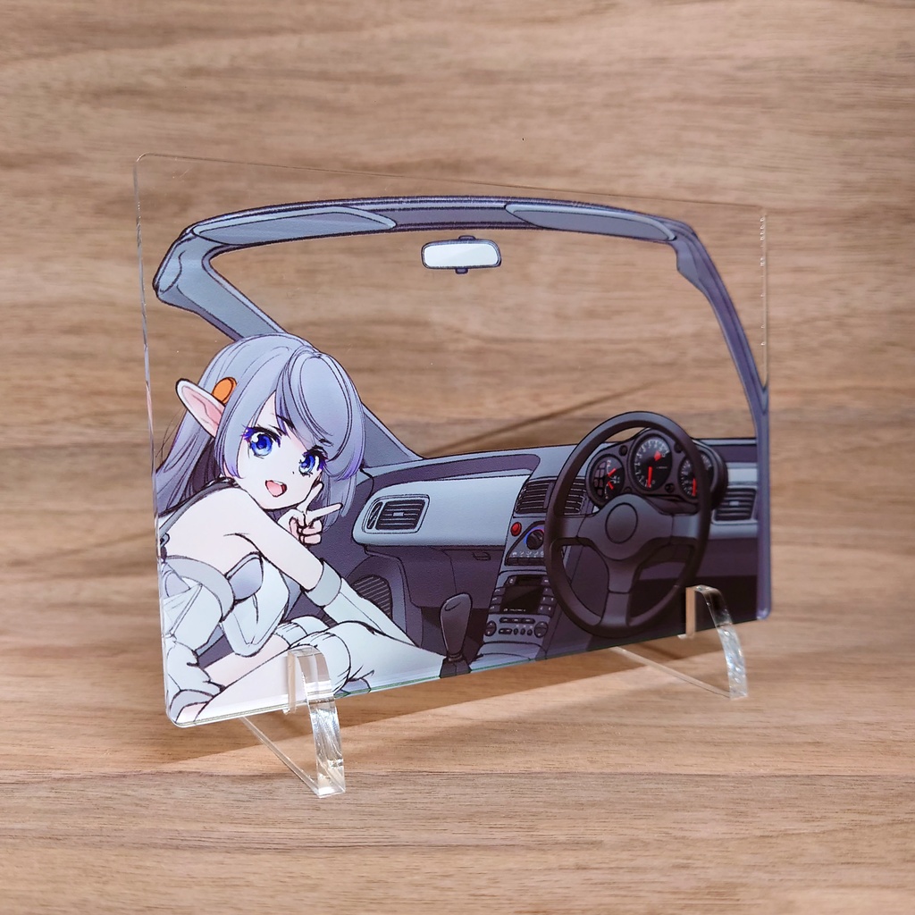 葉書サイズアクリルボード:オープンカーの車窓から