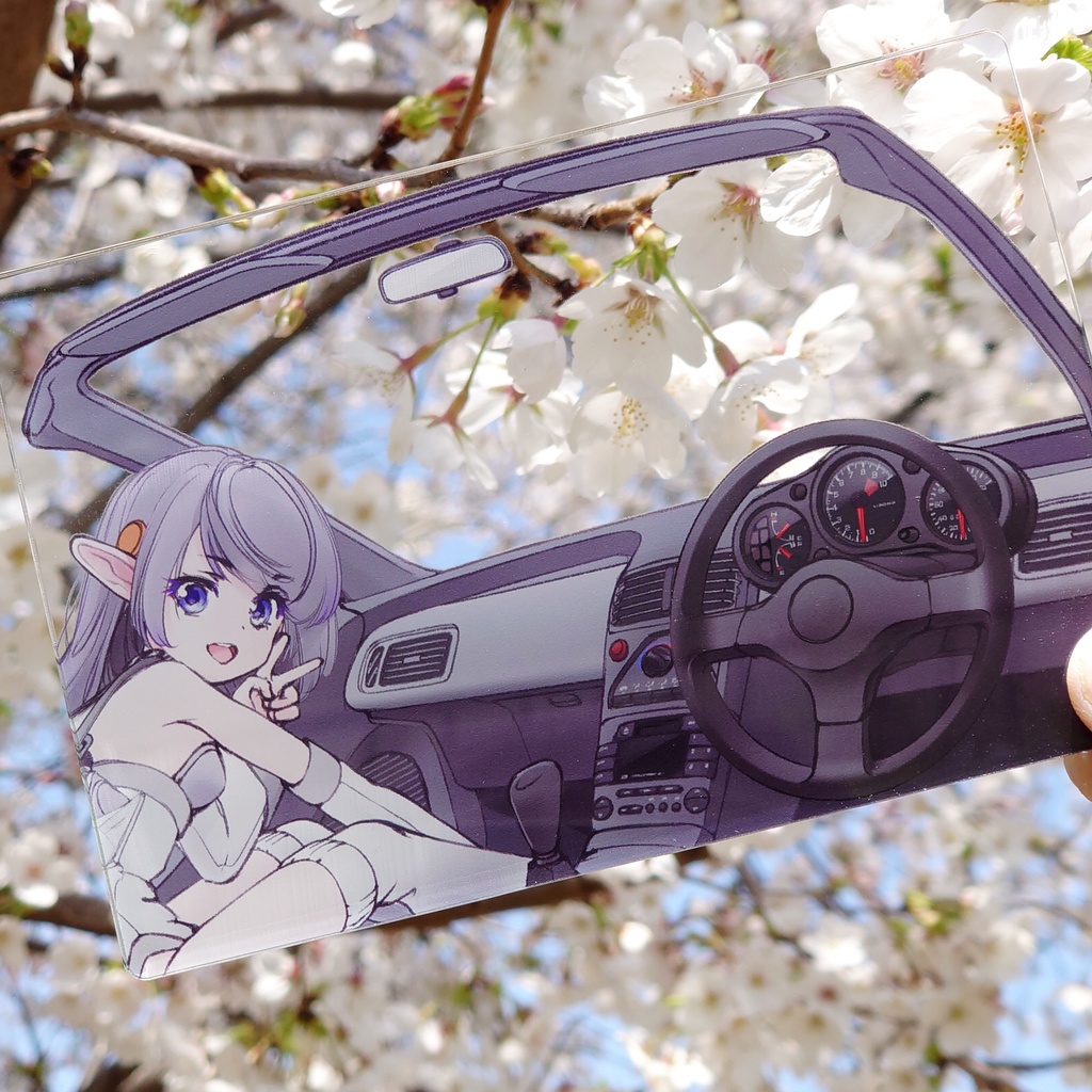 葉書サイズアクリルボード：オープンカーの車窓から