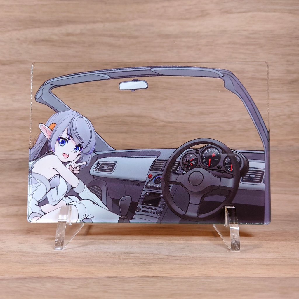 葉書サイズアクリルボード:オープンカーの車窓から