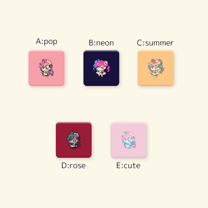 4色ドット絵缶バッジ