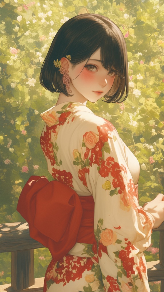 浴衣の少女・和風スマホ壁紙10枚セット / Yukata Girl Japanese Smartphone Wallpaper Pack