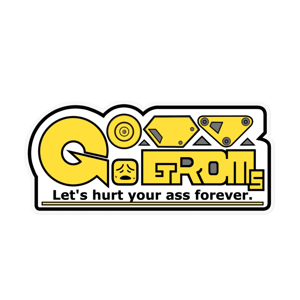 尻痛GROMステッカー [黄色][外フチ透明]