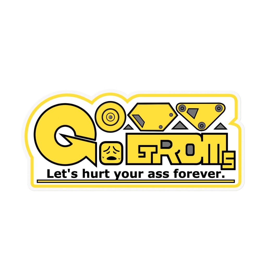尻痛GROMステッカー [黄色][外フチ透明]ver2