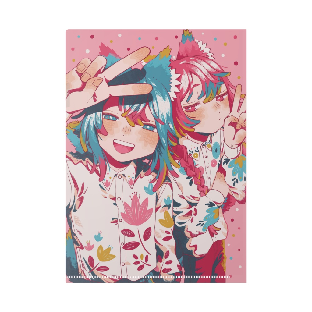 【クリアファイル】猫耳兄弟・春の日のシャツ