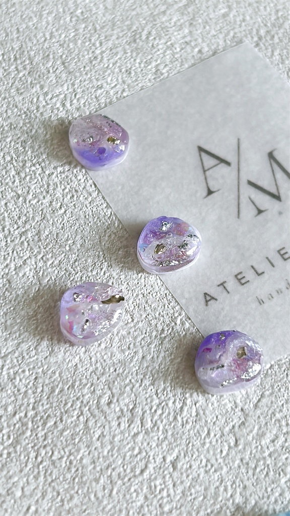 【アメジストシロップ】ピアス 優雅にとろける、紫のきらめき