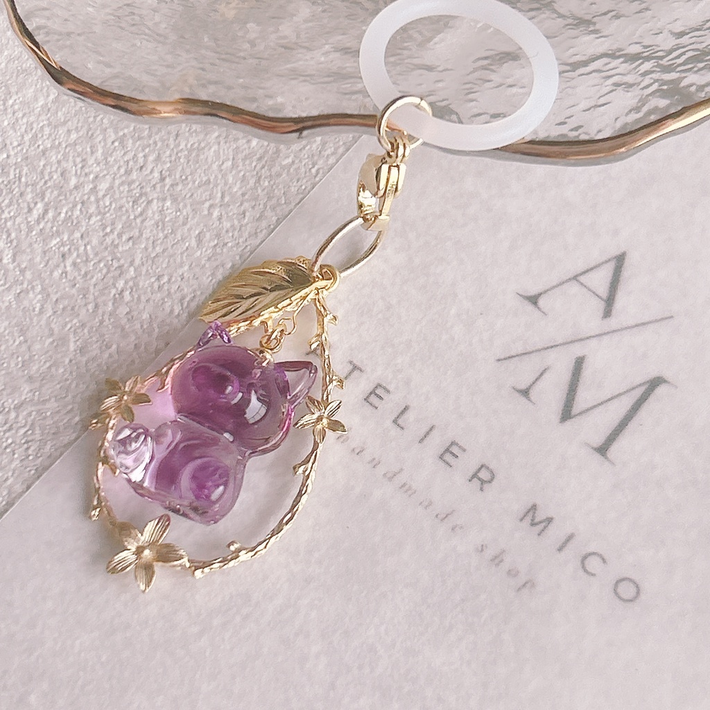 アンブレラマーカー/紫のねこちゃん