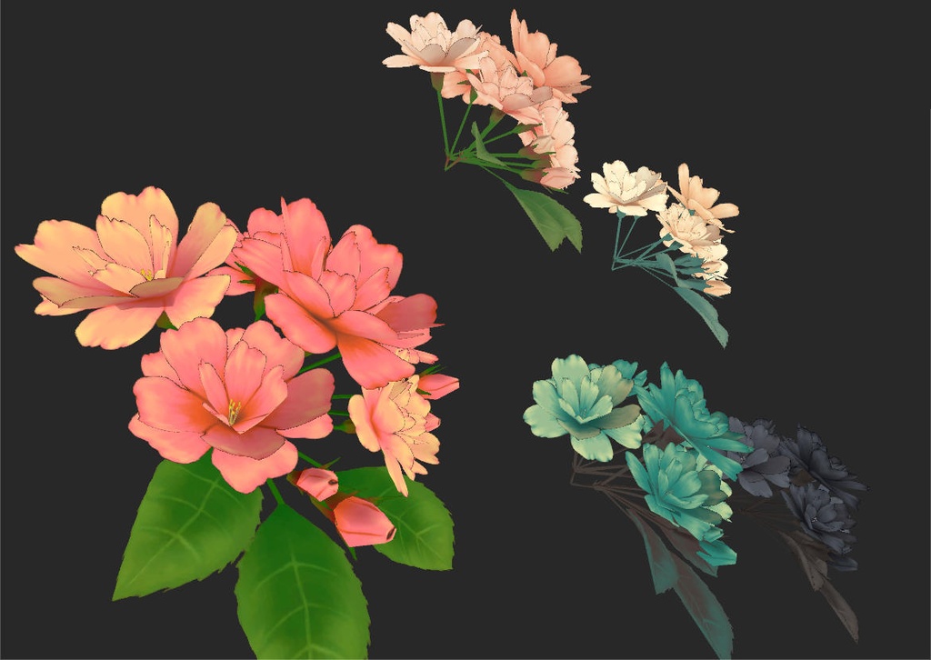 八重桜のコサージュとブローチ Sakura corsage and brooch