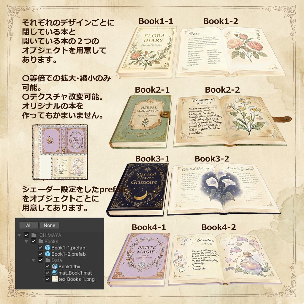 Flower & Magic Antique Books